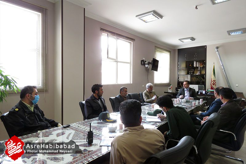 جلسه قرارگاه پدافند زیستی «طرح ملی بسیج مبارزه با کرونا» در شهرداری حبیب آباد