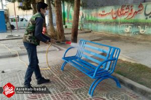 ضدعفونی معابر شهر حبیب آباد برای مقابله با ویروس کرونا