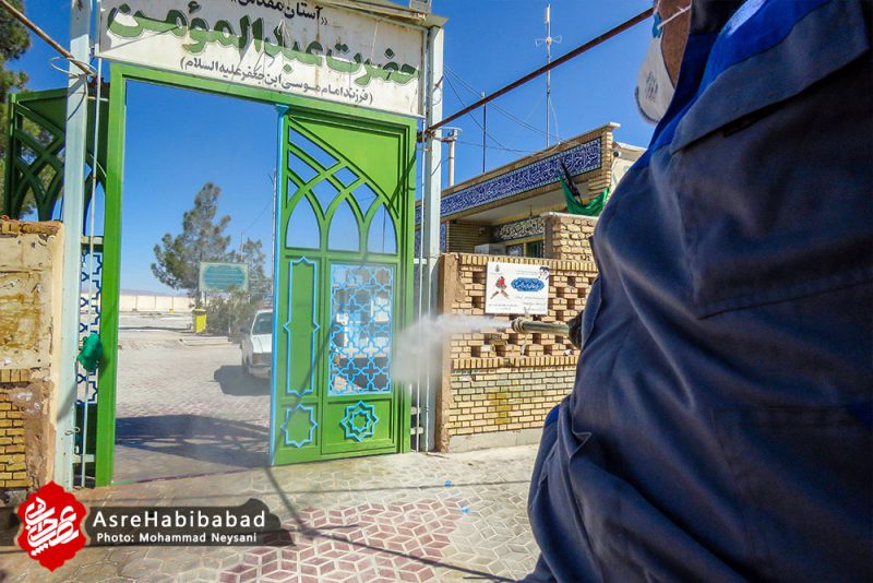 ضدعفونی معابر شهری توسط شهرداری حبیب آباد