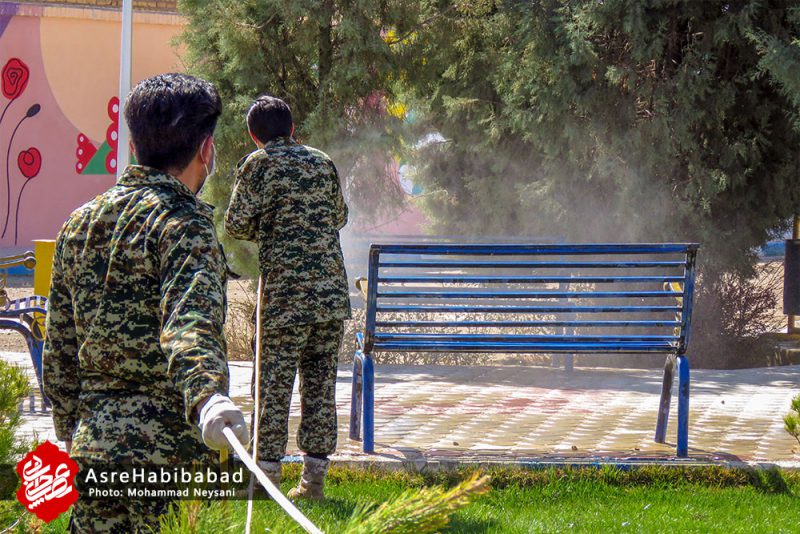 ضدعفونی معابر شهری و خودروهای ورودی کمشچه