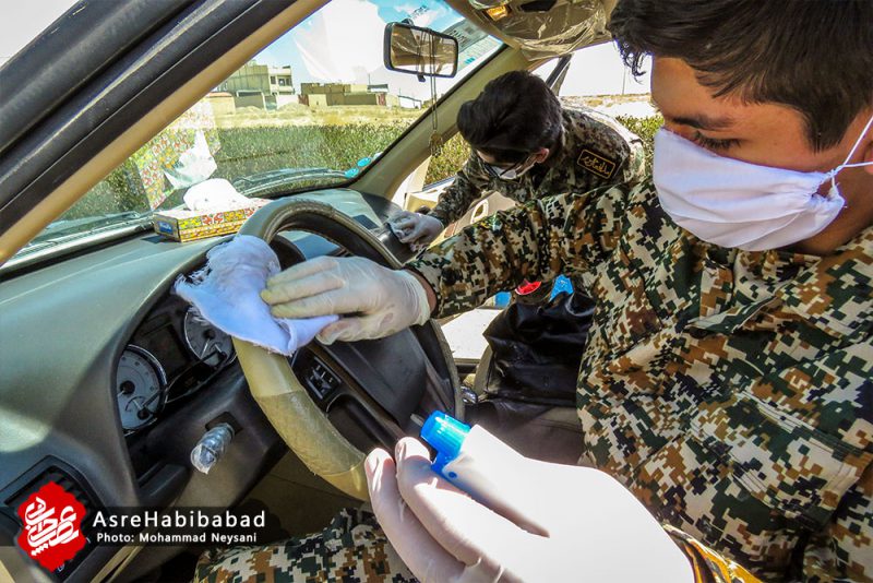 ضدعفونی معابر شهری و خودروهای ورودی کمشچه