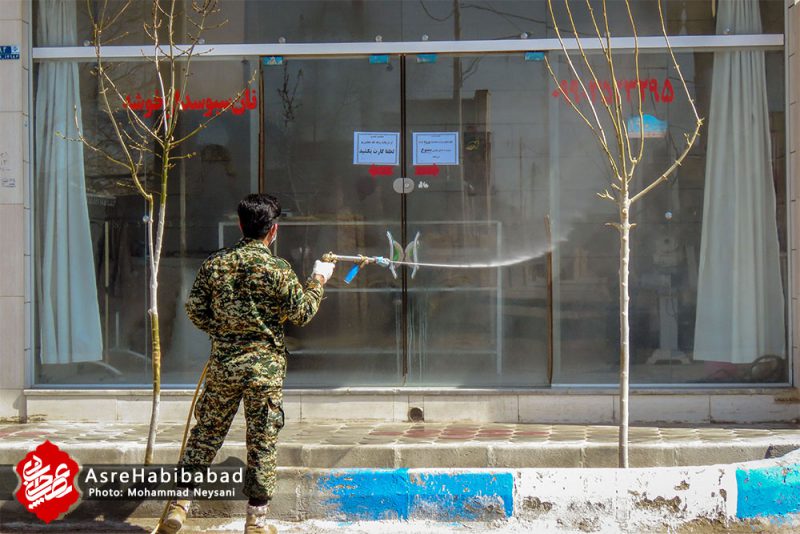 ضدعفونی معابر شهری و خودروهای ورودی کمشچه