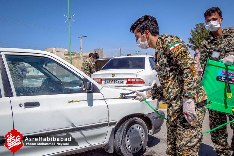 ضدعفونی معابر شهری و خودروهای ورودی کمشچه