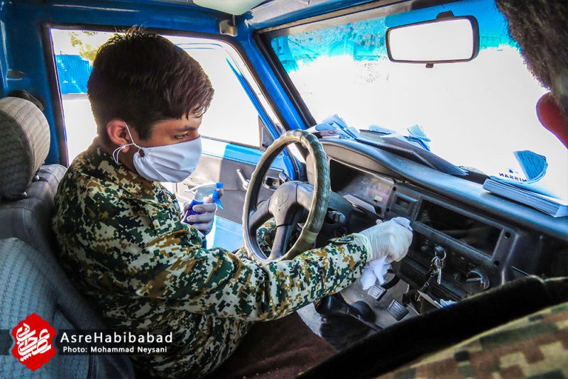 ضدعفونی معابر شهری و خودروهای ورودی کمشچه