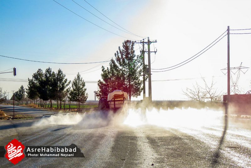 ضدعفونی مناطق محروم بخش حبیب آباد توسط جهادگران بسیجی