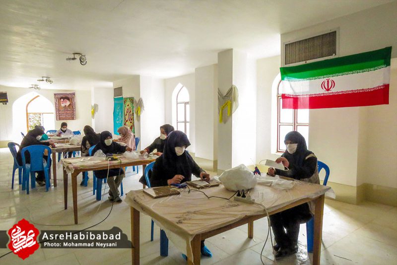 کارگاه مردمی تولید ماسک حبیب آباد