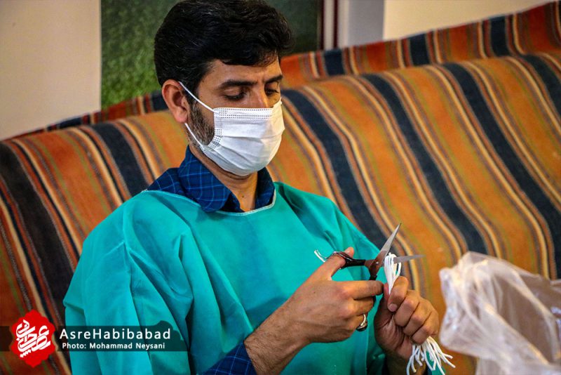 کارگاه مردمی تولید ماسک حبیب آباد