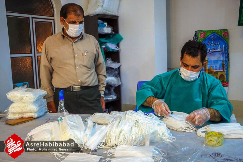 کارگاه مردمی تولید ماسک حبیب آباد