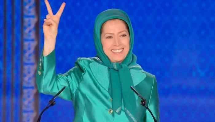 ادای احترام «مریم رجوی» به «نوید افکاری» در کنفرانس ضدایرانی